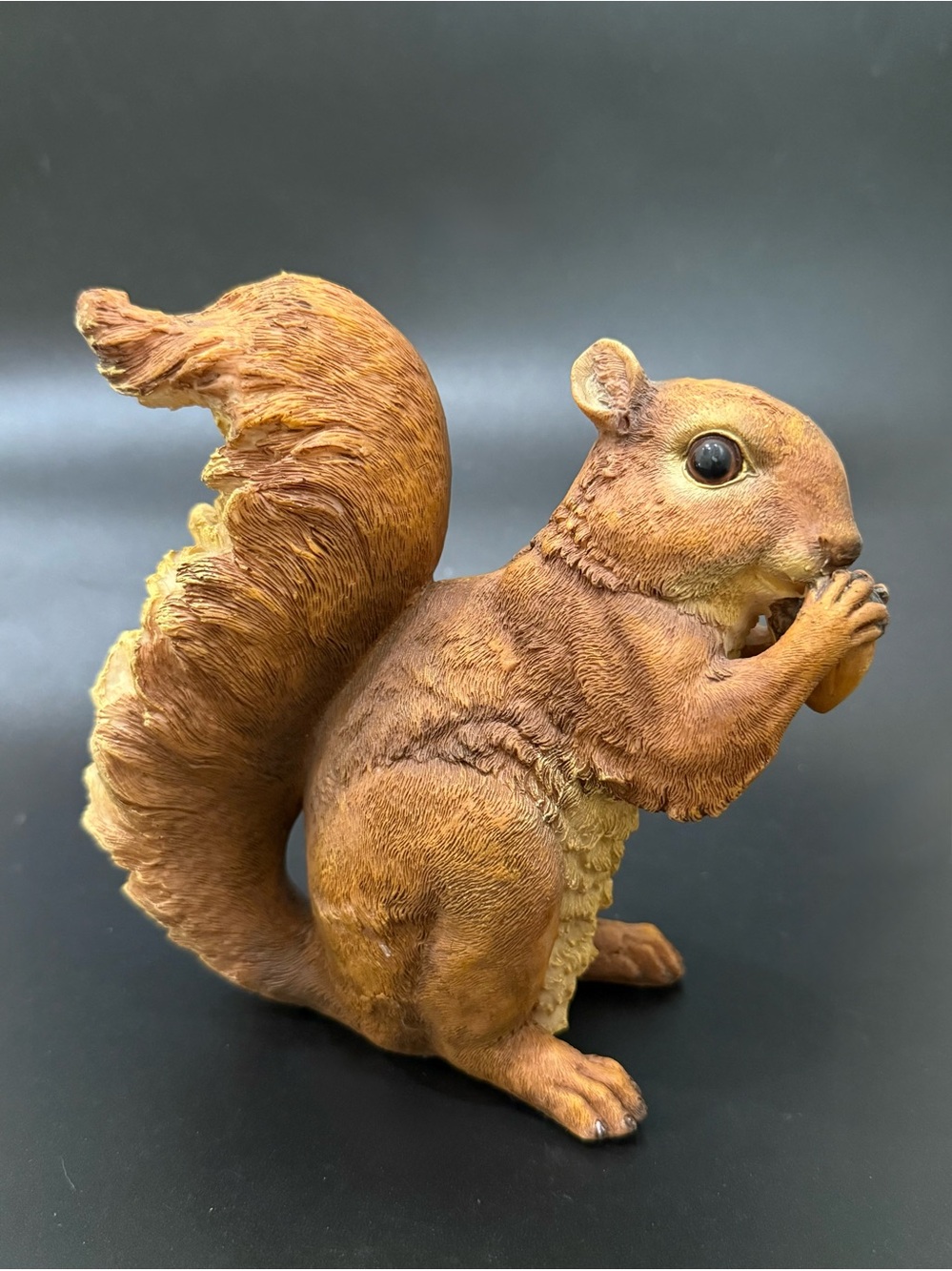 Squirrel Holding Acorn 6” Resin Figurine Sculpture Decor